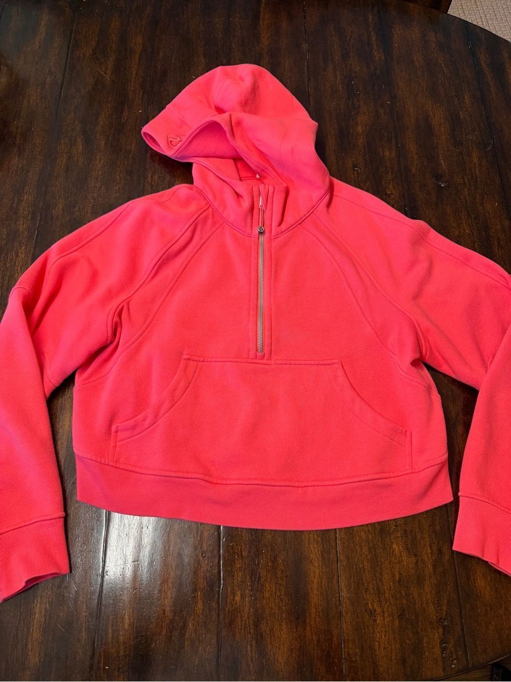 Scuba Cropped Pink Hooded Sweater - Women's Pullover M/L